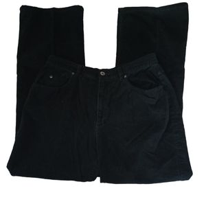 High-waisted black corduroy jeans by Liz Claiborne